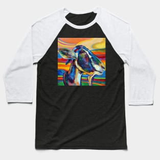 Colorful Black Goat at Sunset Baseball T-Shirt